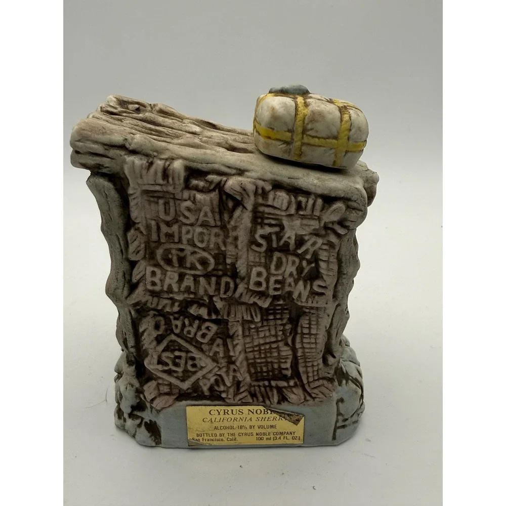 Vintage 1979 Cyrus Noble Mine Gold‎ Miner Ceramic Decanter Haas Brothers 100ml